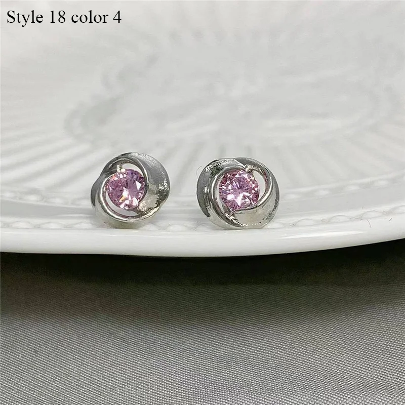 925 Sterling Silver Earrings Stud for Women Solid Silver Jewelry Earrings Bling CZ Zircon Stone Stud Brincos Bridal Wedding