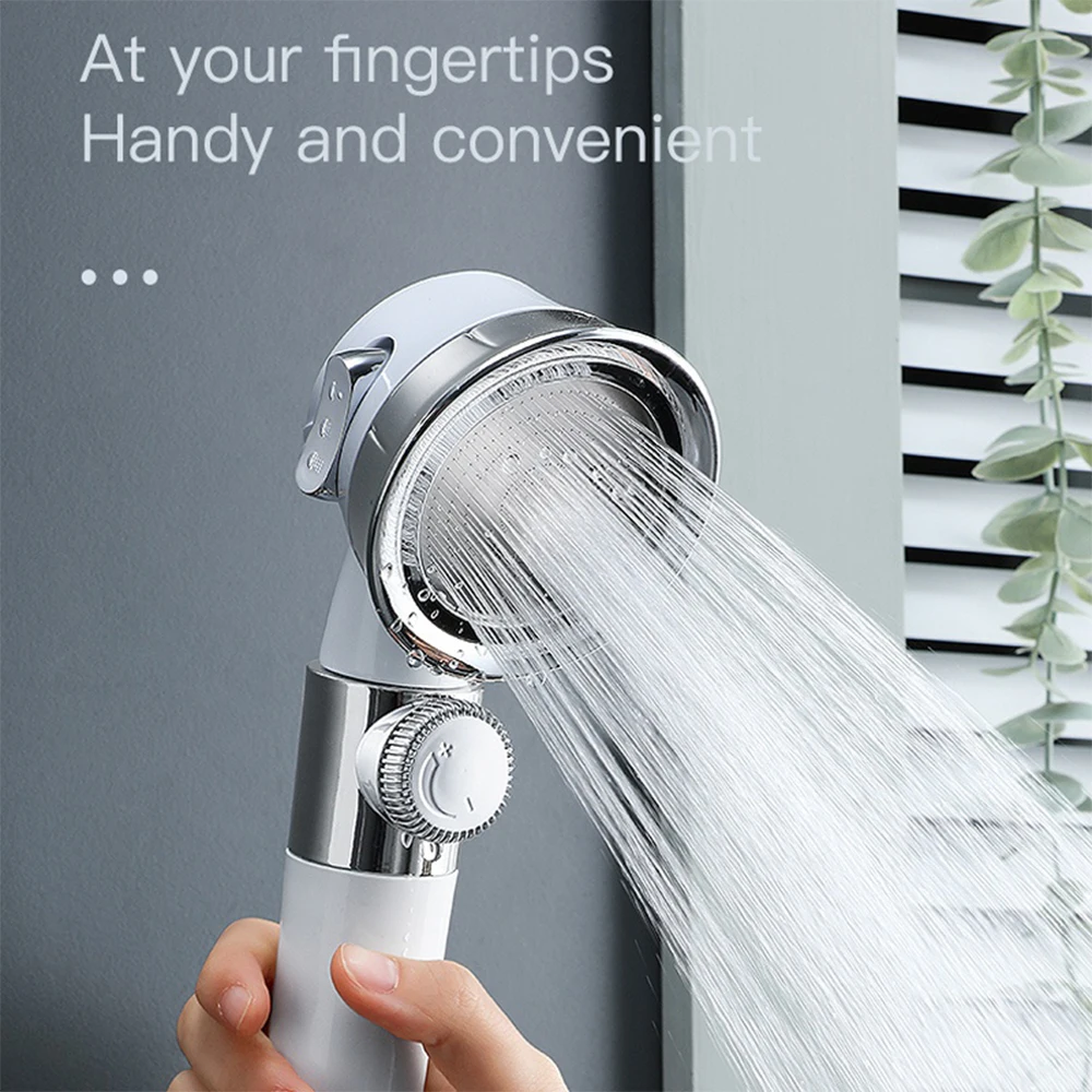 Pressurized shower head high pressure water saving perforated free bracket hose adjustable bathroom accessories shower set