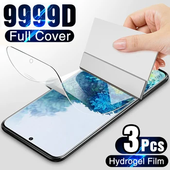 3 películas de hidrogel en el Protector de pantalla para Samsung Galaxy S10 S20 S9 S8 Plus S7 S6 Edge Protector de pantalla para Note 20 8 9 10