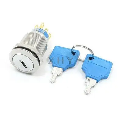 

Electric ON OFF ON 3 Position 6 Pins Metal Key Lock Switch AC 250V 5A