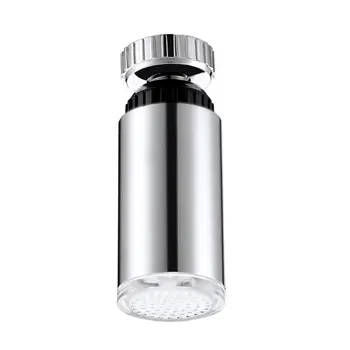 

360 Degree Rotary Water Faucet Colorful Changing LED Light Shower Head Kitchen Tap Faucet Light Temperature Sensor for Bathroom