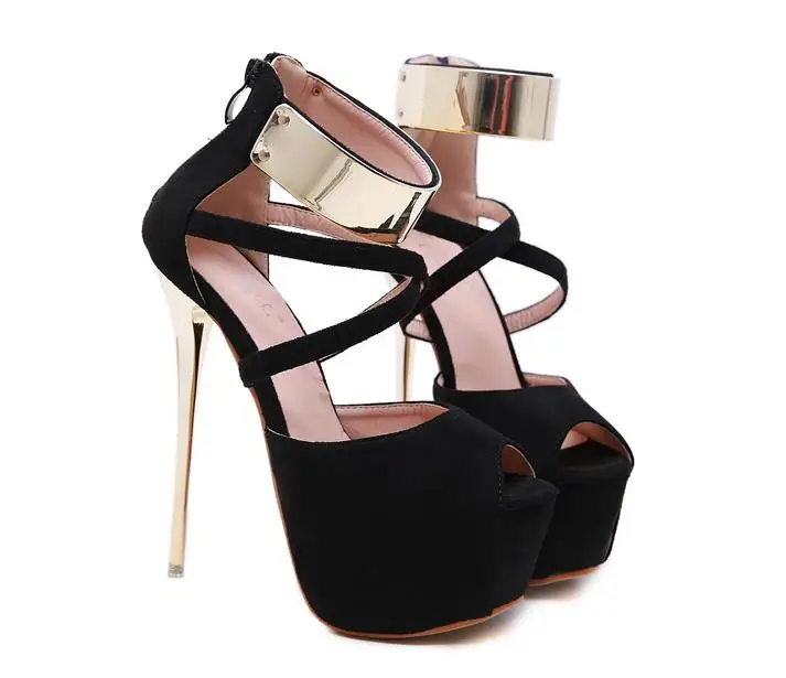 a a&& the new 2019 bare footed strappy sandals with super high