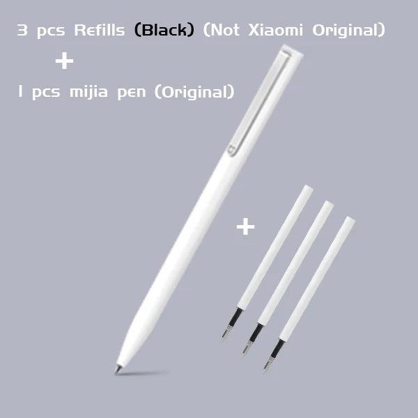 Ручка Xiao mi jia с 0,5 мм швейцарской заправкой 143 мм роликовый шариковый знак ручка mi Xio mi Sign шариковые черные чернила для ручки - Цвет: 1pen with 3Black ink