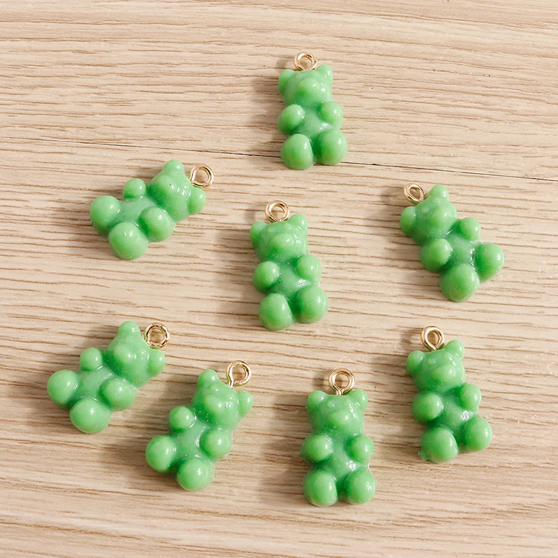 30 Stück 11*20mm 9 Farben Cartoon Bär Charms für Schmuckherstellung Niedliche Tropfen Ohrringe Anhänger Halsketten DIY Tierschmuck Erkenntnisse – Detail 10