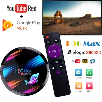 

H96 MAX X3 Android 9.0 TV Box 4GB 128GB 64GB 32GB Amlogic S905X3 Quad core Wifi 8K Youtube Google store H96MAX Media Set top box