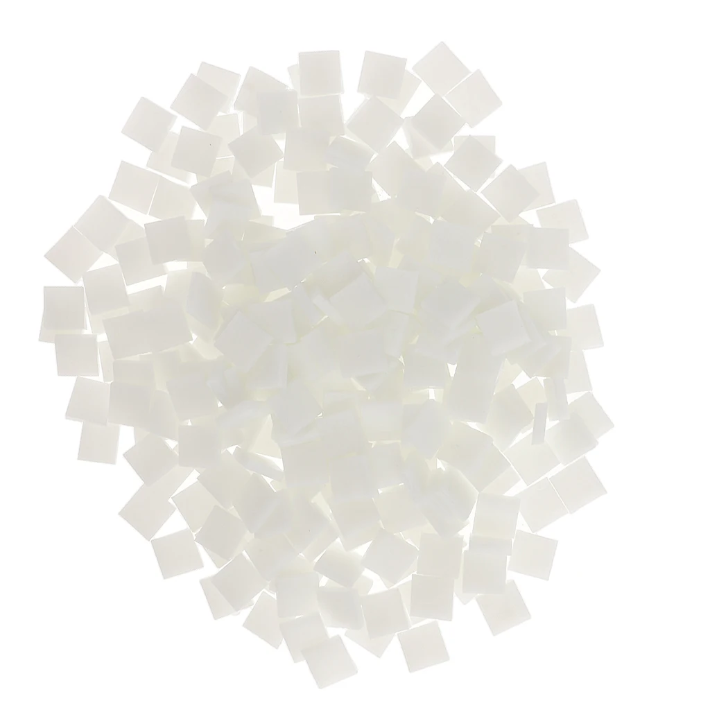 White 250 шт. квадратная цветная стеклянная мозаичная плитка, сделай сам, художественные поделки, прозрачный камень 10x10 мм - Цвет: White