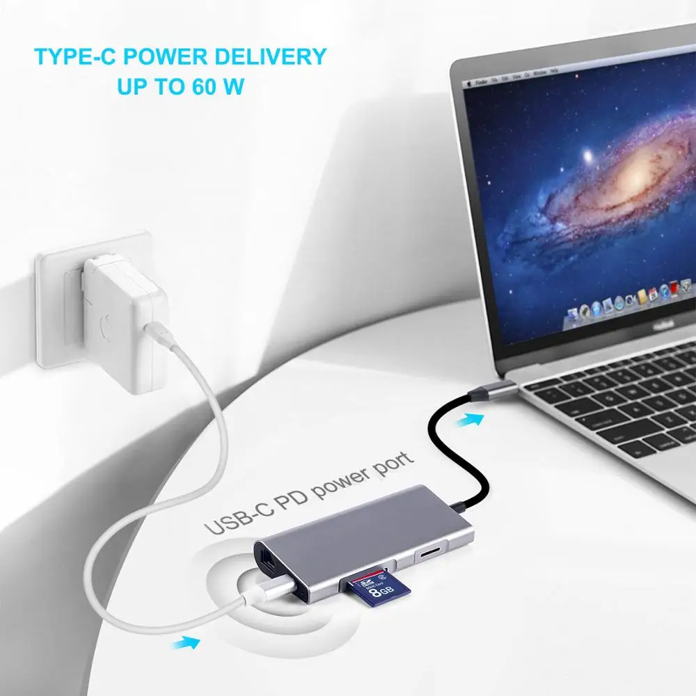 Usb-хаб C к Мульти USB 3,0 4K HDMI адаптер док-станция для Macbook Pro type C PD SD TF для huawei 30 samsung порт 3,1