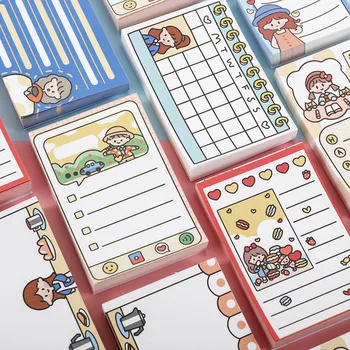 

100 Sheets Cute Girl Cartoon Memo Pad Planner Diy To Do List Book Student Diary Notebook Hand Account Kawaii School Stationery