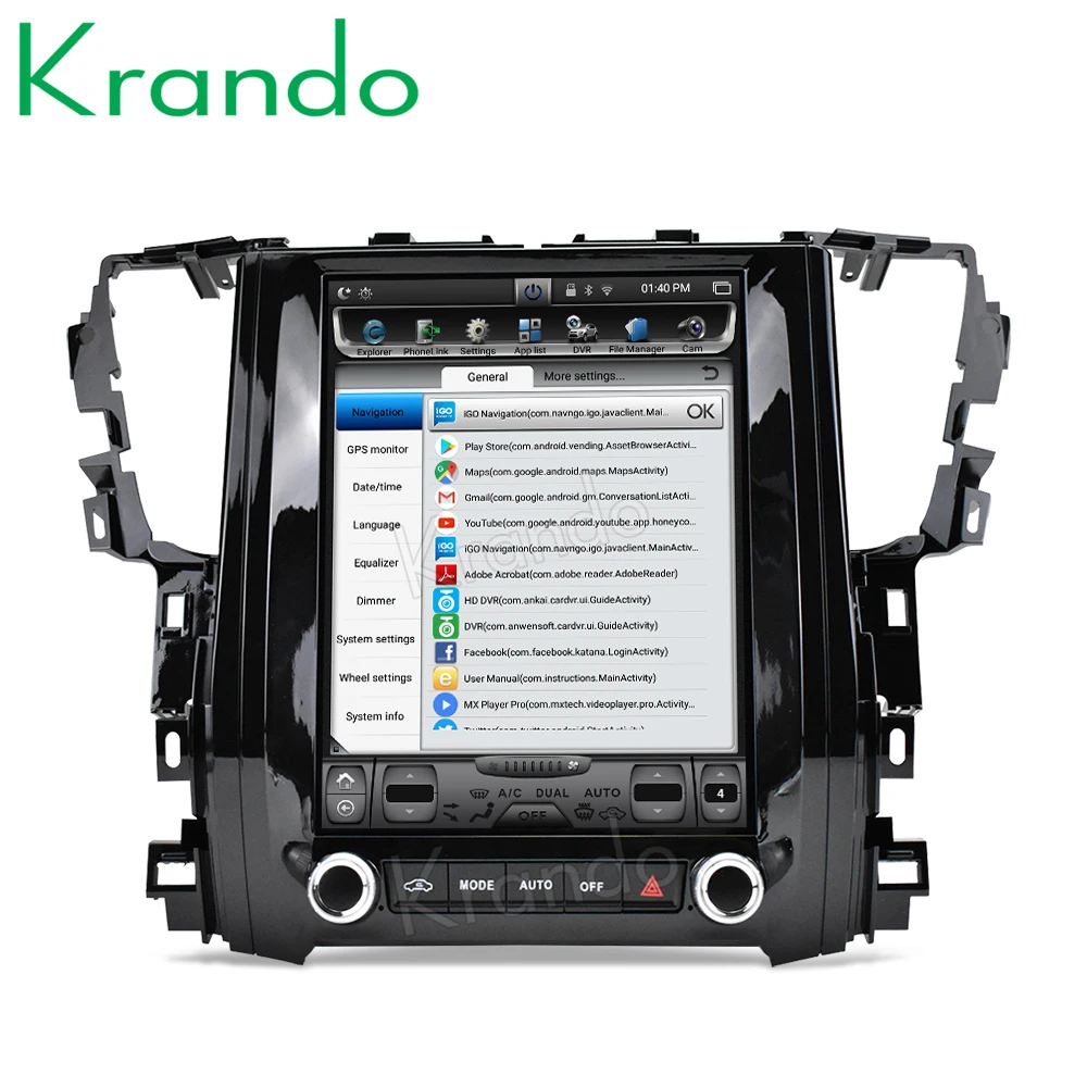 Top Krando Android 8.1 12.1" Tesla Vertical car multimedia player for Toyota Alphard navigation system 1