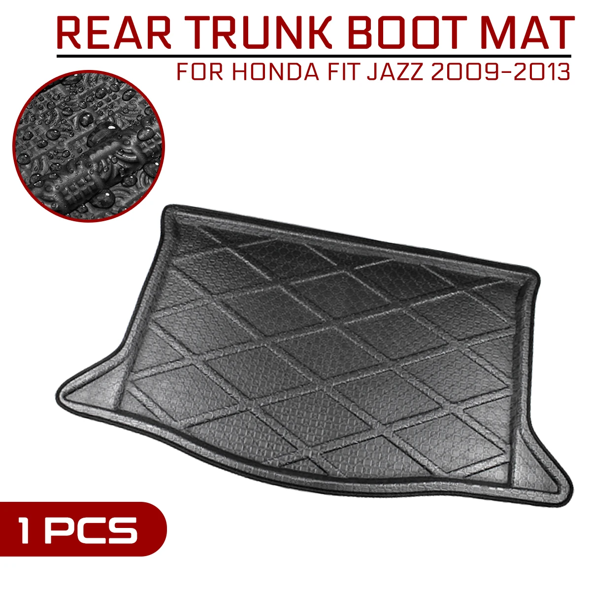 Car Floor Mat Carpet Rear Trunk Antimud Cover For Honda Fit Jazz 2009