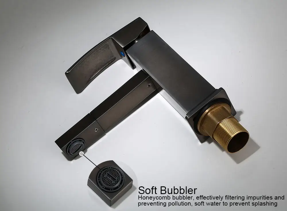 Bathroom Sink Faucet 360 Swivel Spout Deck Mounted Single Hanlde Hot And Cold Basin Sink Mixer Tap Black Faucet WB1077