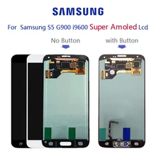 Original Super AMOLED Für SAMSUNG Galaxy S5 G900F G900H LCD display Touchscreen Digitizer Montage mit Klebstoff
