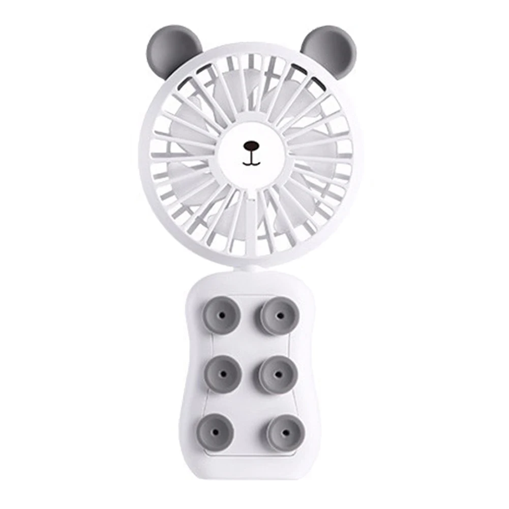 white style Bear Мини USB игровой вентилятор присоска телефон кронштейн для охлаждения с ночным светом usb зарядка Складной вентилятор EM88 - Цвет: white style Bear