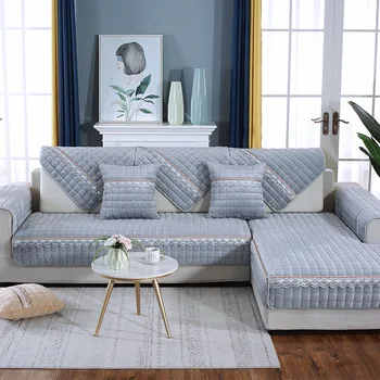 

Non-slip Sofa Cushion 4 Seasons Universal Solid Color Couch Cover Furniture Chair Sofa Covers For Living Room Slip Cover Towel
