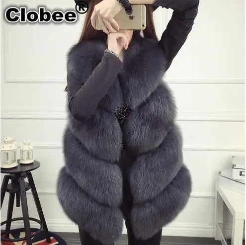 6XL 2020 winter Women Fur Coat plus size loose Faux Fox Vest Coats Sleeveless Female Winter Warm Jacket Parka WR617 | Женская одежда