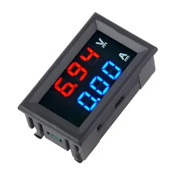 

Mini Digital Voltmeter Ammeter Dc 100V 10A Voltmeter Current Meter Blue + Red Dual Led Display Black