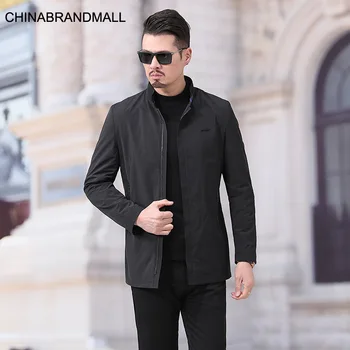 

Autumn Thin Plus Fat Plus Size Men's Wear Jacket Fat Man Loose Fat Medium Length Money Windbreaker Large Size Top Coat Male