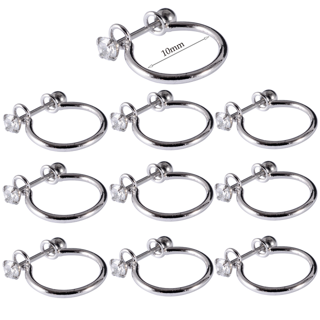Surgical Steel Barbell CZ Gem Hoop Ear Tragus Cartilage Helix Earrings Ear Studs Ear Cuff Rook Woman Lobe Piercing Jewelry