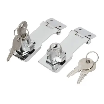 

uxcell 95mmx32mmx30mm Metal Screw Fixing Safety Guard Keyed Hasp Latches Locks 2pcs