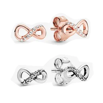 

2020 New 925 Sterling Silver Pan Earring Shining Eternal Symbol Pan Earrings For Women Wedding Gift Fashion Jewelry