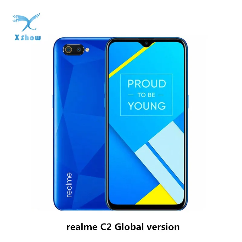 Мобильный телефон realme C2 с глобальной версией 6," HD+ Dewdrop MTK Helio P22, задняя камера 13 МП+ 2 МП AI, двойная задняя камера 4000 мАч, мобильный телефон