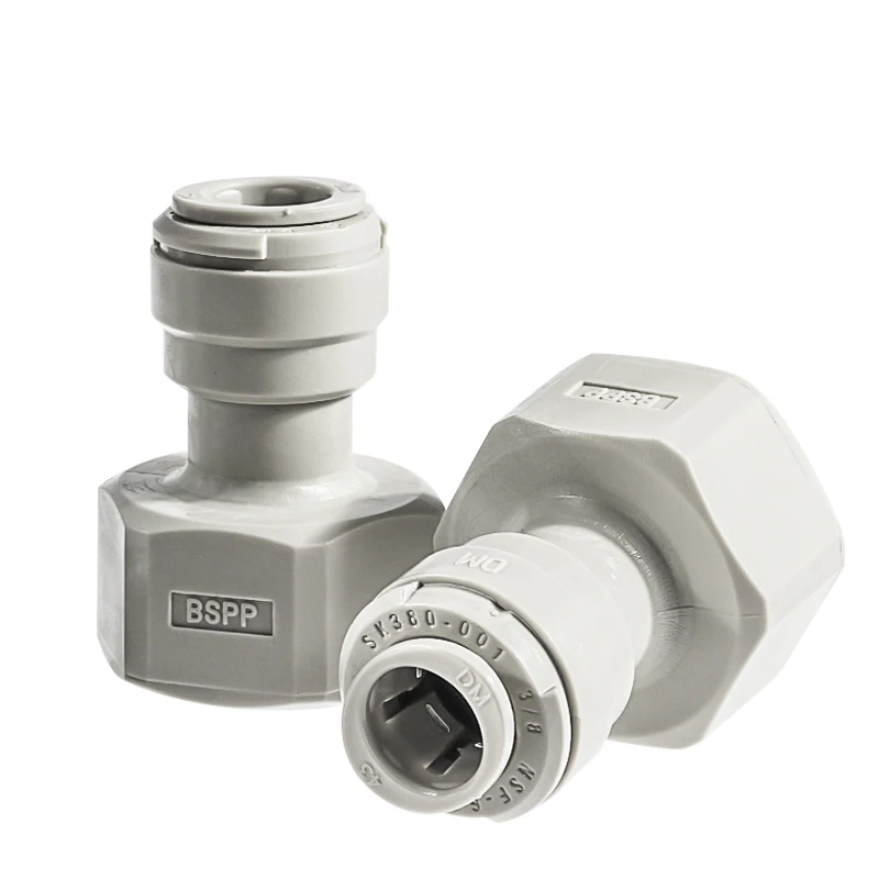 Quick Push Fitting for Beer Hose Keg Coupler Adaptor 3/8" Push In Pneumatic Quick Joint Plastic Speedfit Connector for Beer Line