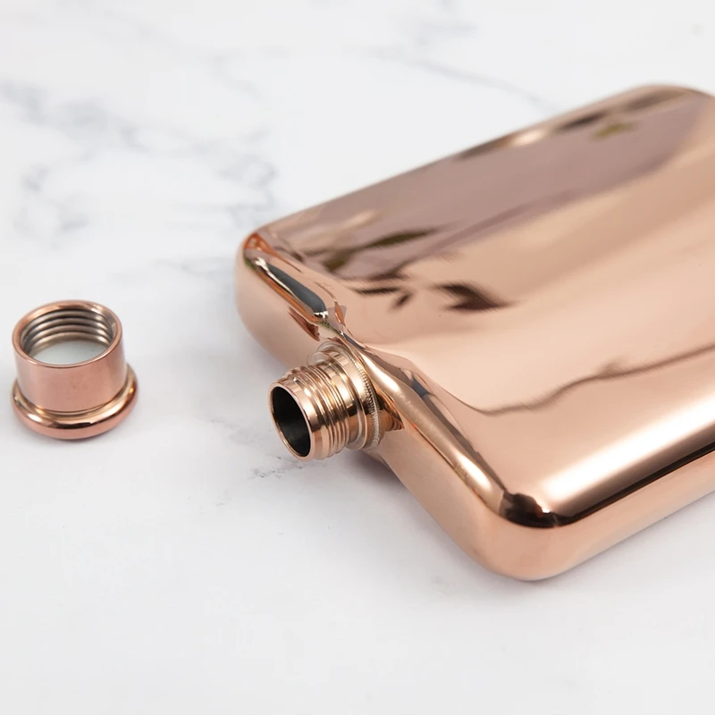 Rose Gold 6 Oz Stainless Steel Vodka Hip Flask Flask for Alcohol Bottle Liquor Whiskey Bottle Groomsmen Gifts with Funnel