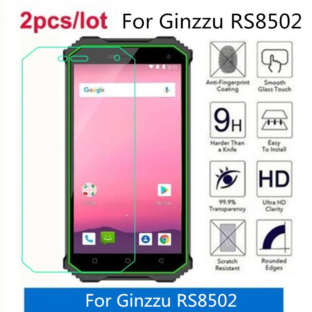 

2 Pcs/Lot For Ginzzu RS8502 Tempered Glass 9H 2.5D Premium Screen Protector Film On For Ginzzu RS8502
