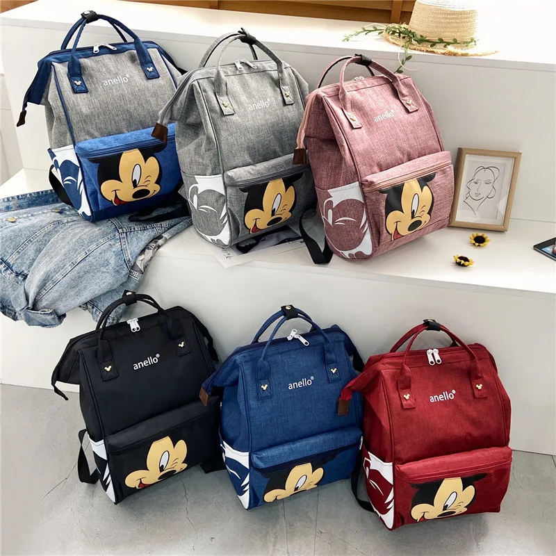 Mochila para mamá de gran capacidad con dibujos animados de Disney, Mickey Mouse, bolso escolar para estudiantes