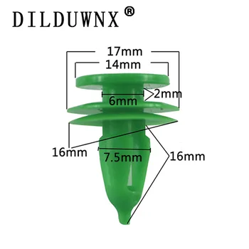 

DILDUWNX 7.5mm hole 100Pcs plastic clip rivet retainer push hood fender car door trim panel fastener car bumper fastener