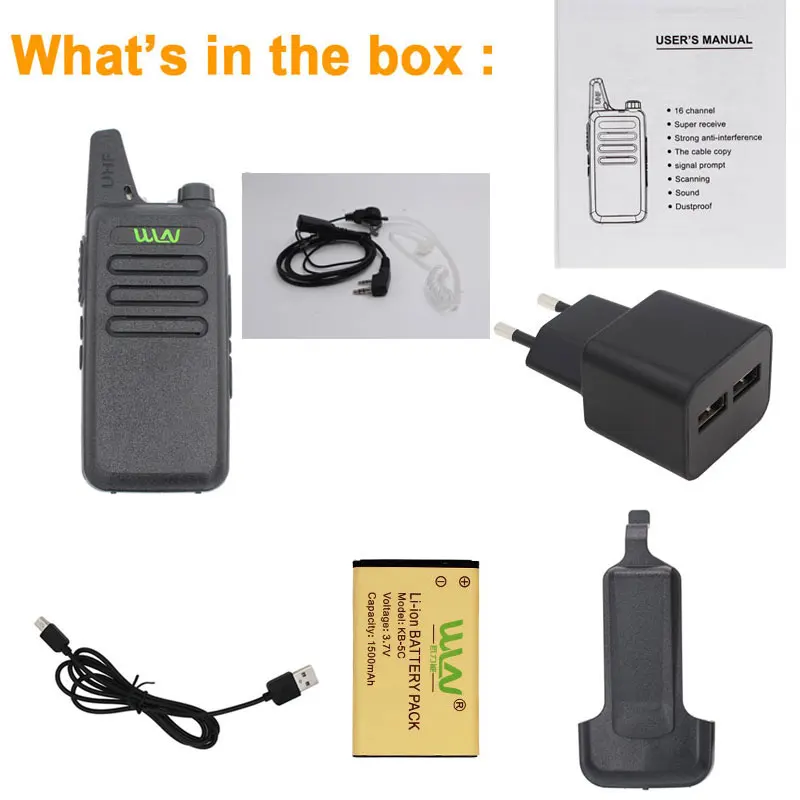 1PSAnd headphones WLN KD-C1 мини иди и болтай Walkie Talkie UHF приемно-передающая радиоустановка 5 Вт мини Портативный 2 Way Радио УВЧ 400-470Mh радио иди и болтай Walkie Talkie - Цвет: 1PSAnd headphones