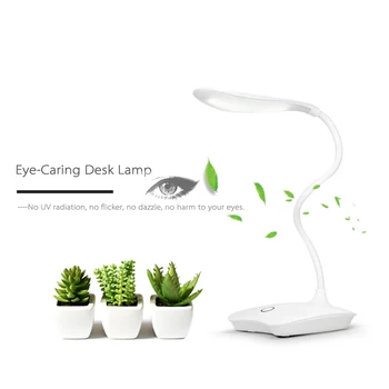 

LED USB Table Lamp Ultralight White Dimmable Eye-Caring Desk Lamp Touch Control Table Light for Studying Reading Working Camping