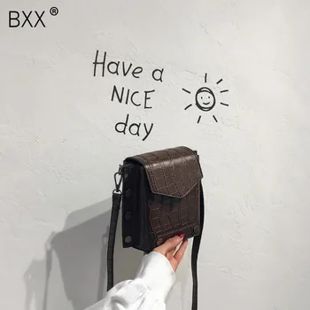 

[BXX] Stone Pattern PU Leather Saddle Bags For Women 2020 Spring Mini Crossbody Messenger Bag Female Travel Handbags HK757