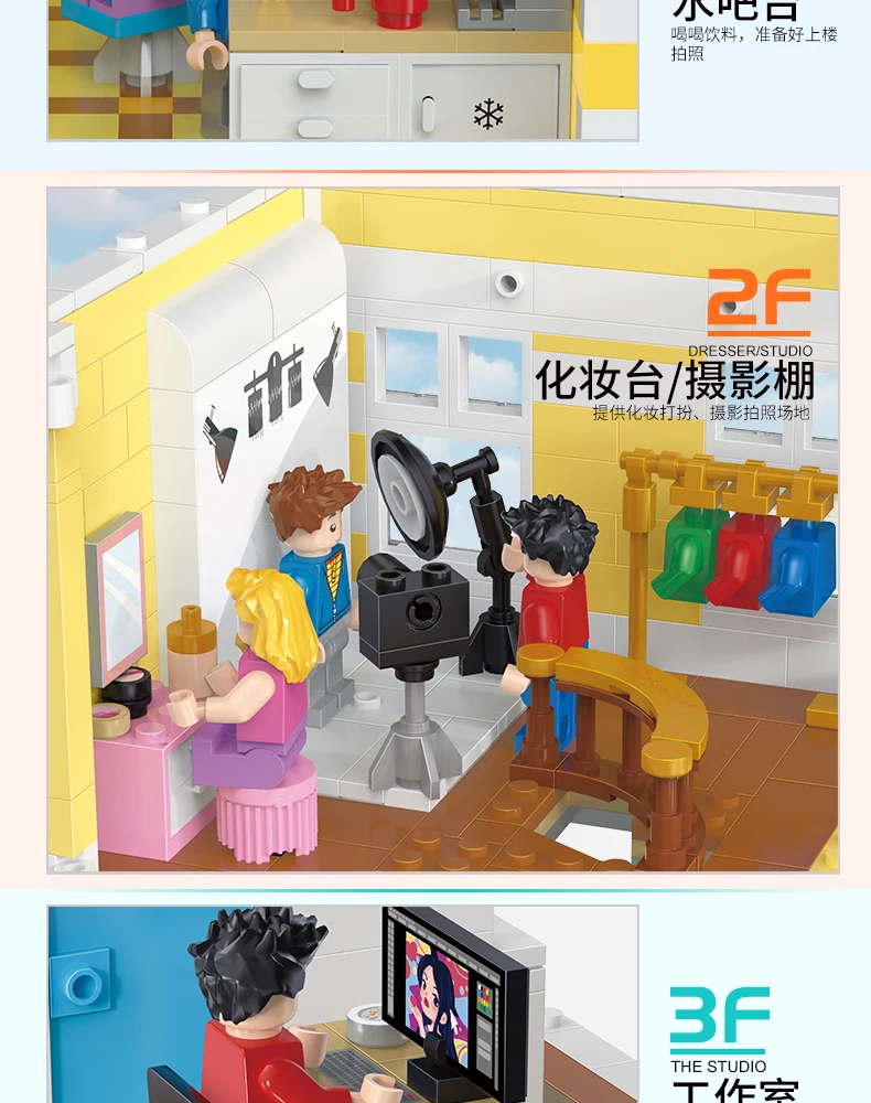 MOC City Street Series Old Fishing Store Houseboat Restaurant Model Building Blocks Toys For Children Fit Lepining Bricks Gifts