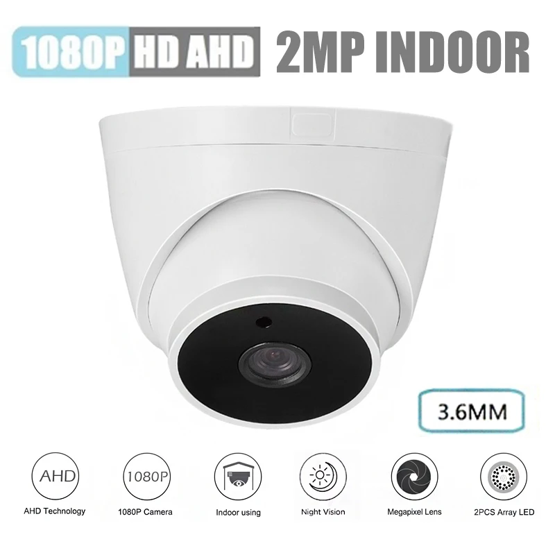 Security 1MP 1.3MP 2MP HD Analog AHD Camera for Indoor Ceiling install with high quality image AHD Dome Camera