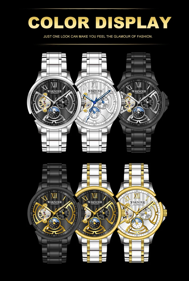 Мужские механические наручные часы Relogio Masculino, Мужские автоматические механические часы из нержавеющей стали, деловые мужские часы reloj hombre
