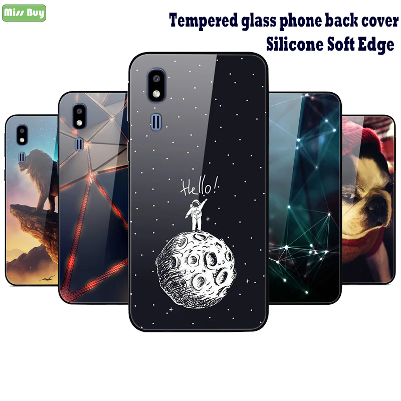 Для Samsung Galaxy A50 A70 A10 A20E A30 A40 A80 A90 A20 E Роскошная задняя крышка из закаленного стекла
