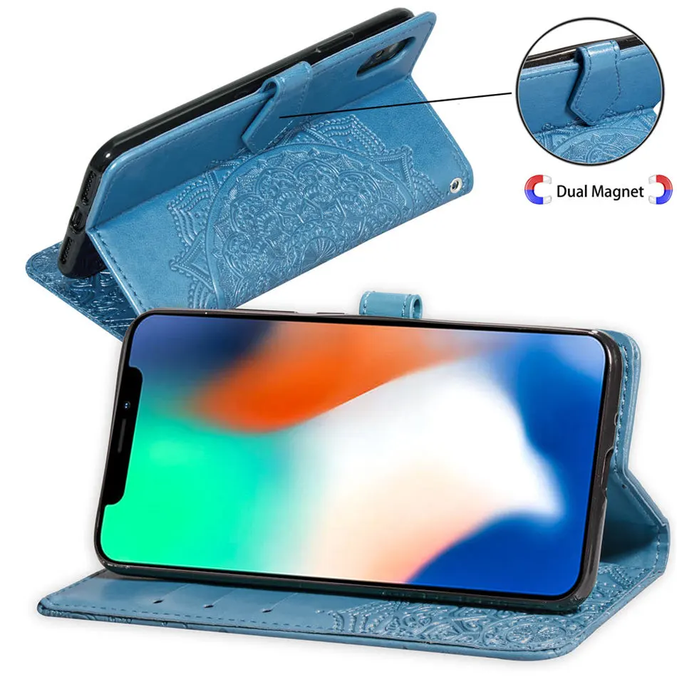 Чехол-книжка для Apple iPhone 11 Pro Max X XS XR 8 7 Plus 5 S SE 6 6S милая Мандала из искусственной кожи чехол-бумажник для телефона новинка DP05F