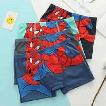 3 шт./лот; детское нижнее белье для маленьких мальчиков; трусы-боксеры с героями мультфильмов; детские трусики с человеком-пауком; трусы для малышей и подростков; От 3 до 8 лет