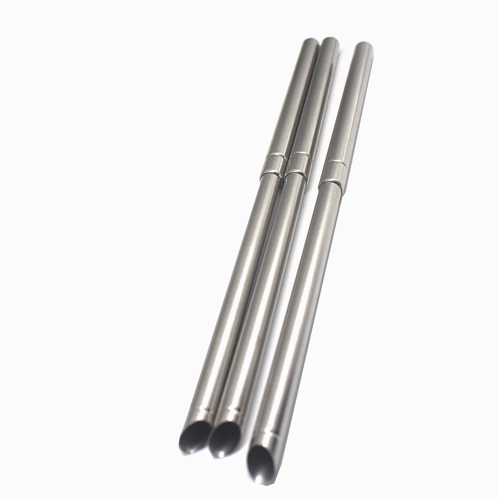 

Stainless Steel Telescopic Drinking Straw For Pearl Milkshake Fat Bubble Tea Creative Bevel Straws Pointed Tips