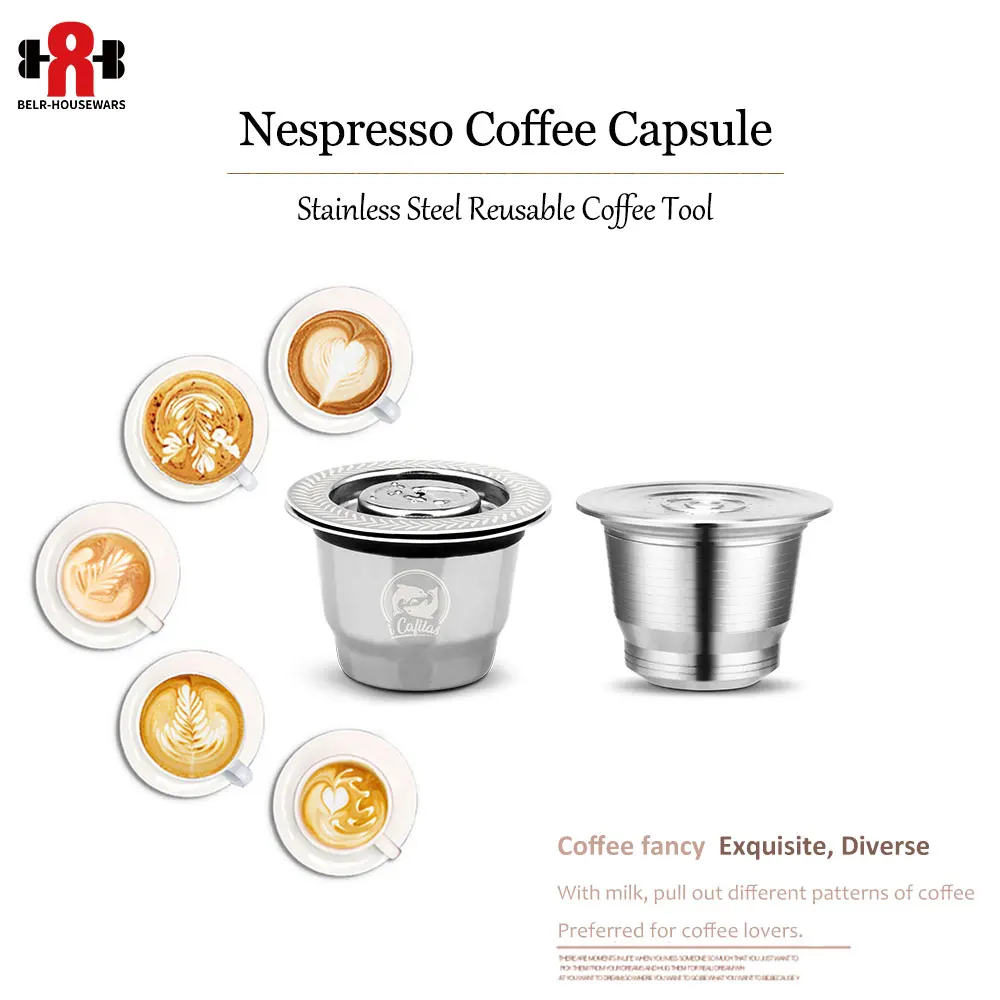 

iCafilas Stainless Steel Refillable Reusable Coffee Capsule Pod For Nespresso Coffee Filters For Espresso Coffee Machine