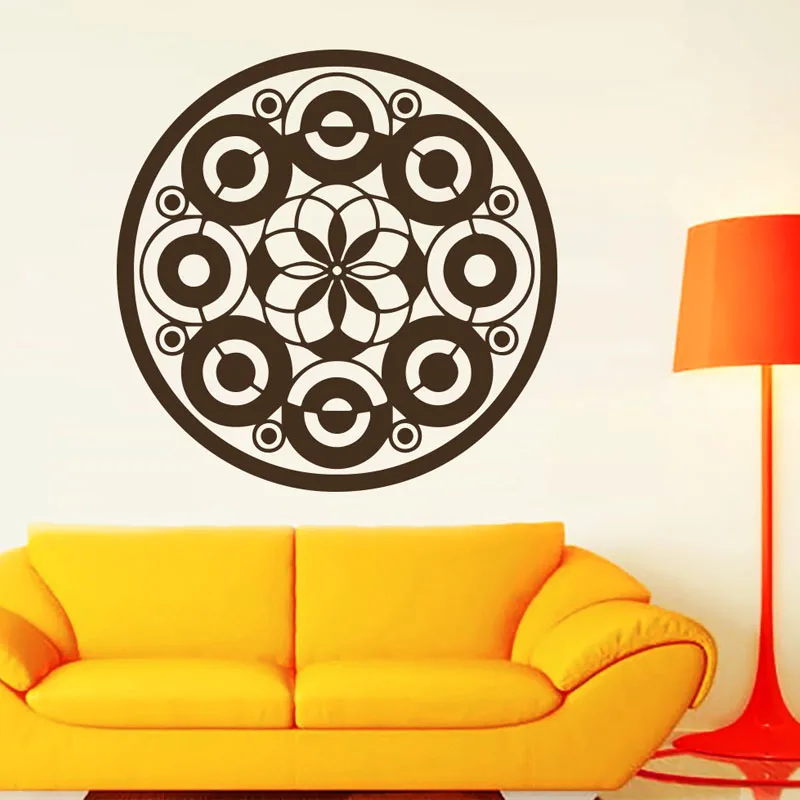Wjwy Mandalas Flower Circles Wall Decals Modern Design For Living Room