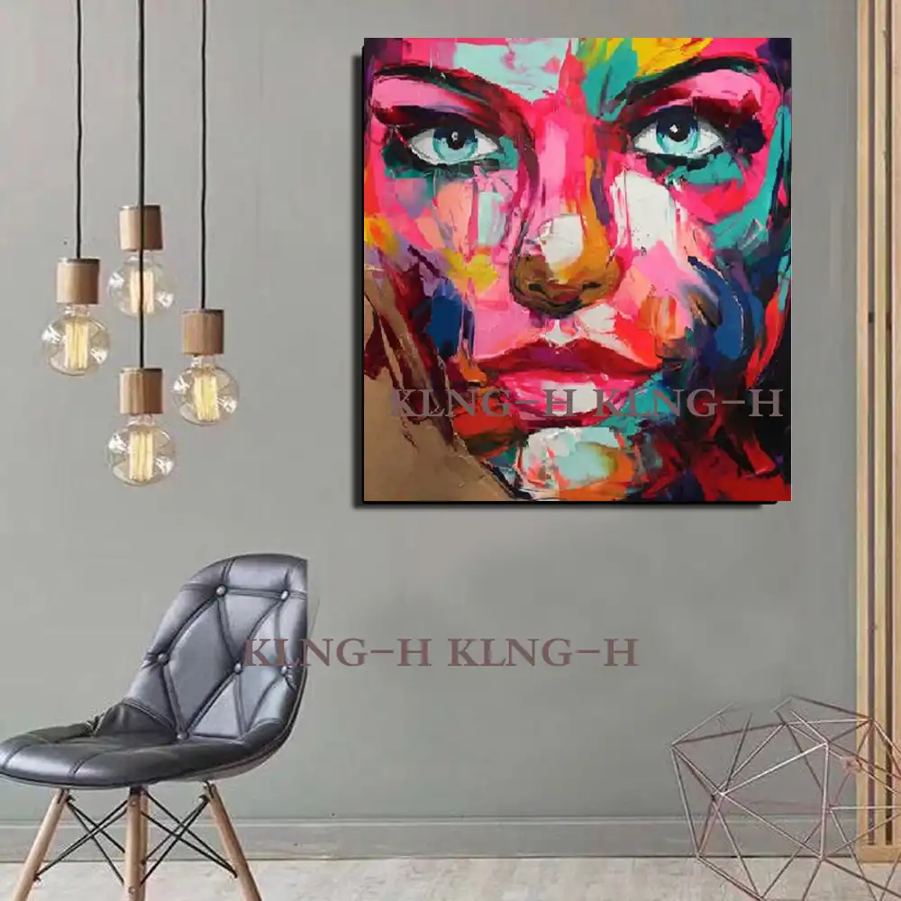 100 Pintado A Mano Hermosa Pared Arte Cool Chica Figura Retrato