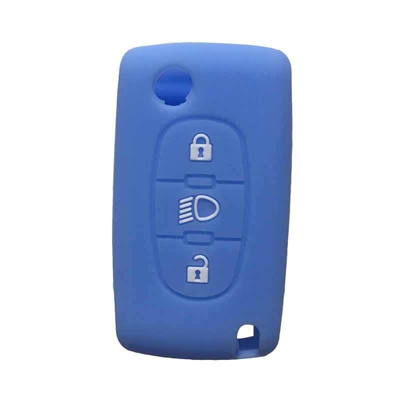 Key Case Cover Key Case Car Key Shell Remote Control Case Cover Silicone Car Key Cover For Citroen C5 X7 C4 Picasso Cactus Berlingo C3 Xsara C6 C8 C5 Exclusive Folding 3Button Case Protection