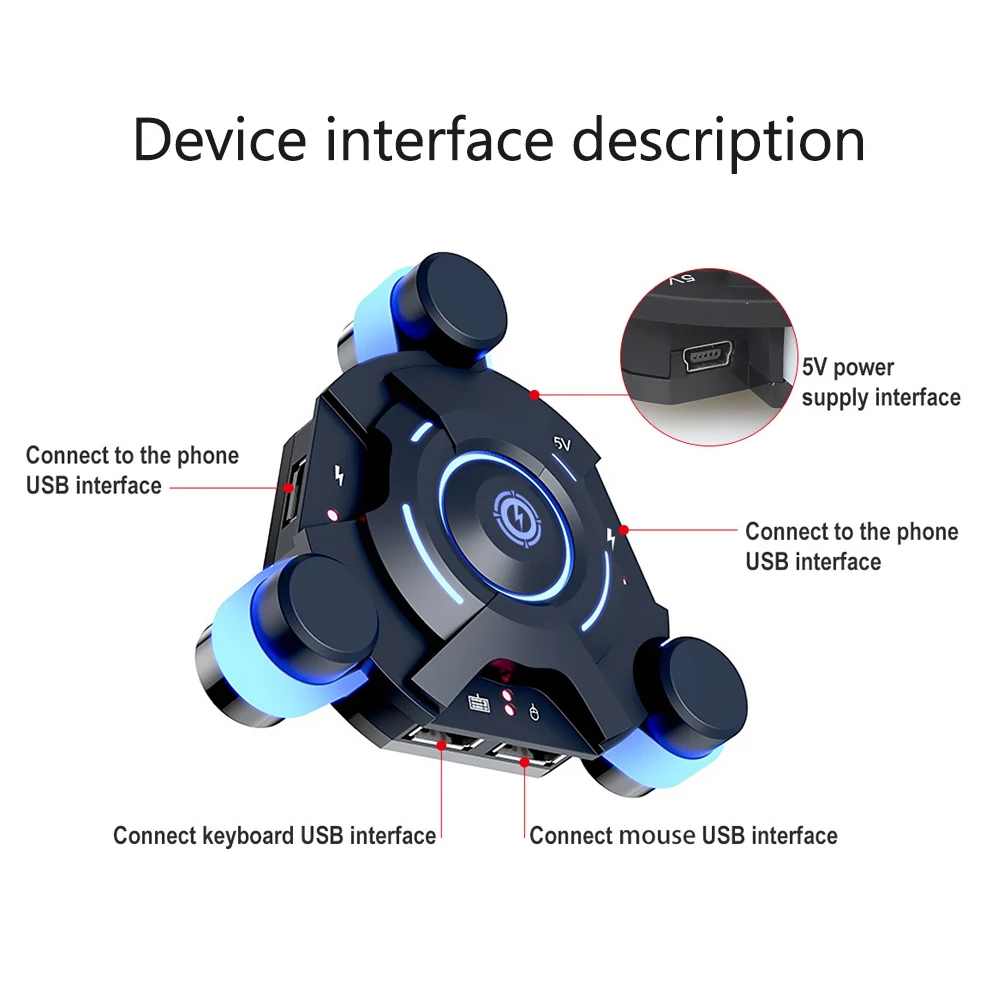  Mobile Phone Game external Keyboard Mouse Bluetooth Converter for PUBG The Battlefield Mobile Games
