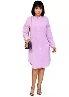 4 размера(L XL XXL XXXL) Африканское платье Дашики платье длиной до колена юбка Africaine Femmel - Цвет: Светло-фиолетовый