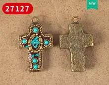  Multi shape Antique Gold Retro Nepal Beads Cross Charms Pendant Tibetan Beads For Jewelry Making DIY Charm Bracelet Necklace 
