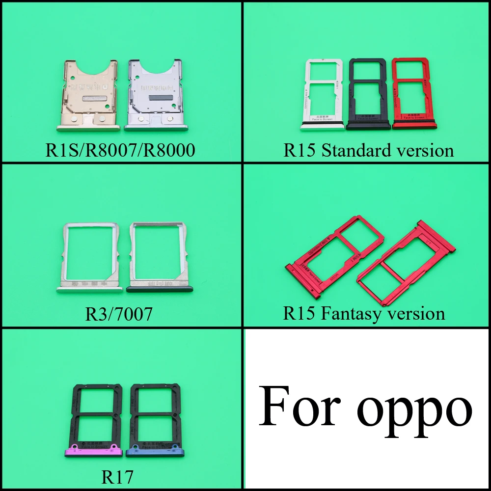 

YuXi For OPPO R1S/R8007/R8000 R3/7007 R15 R17 SIM Card Tray Holder SD Card Slot Holder Adapter Replacement Part