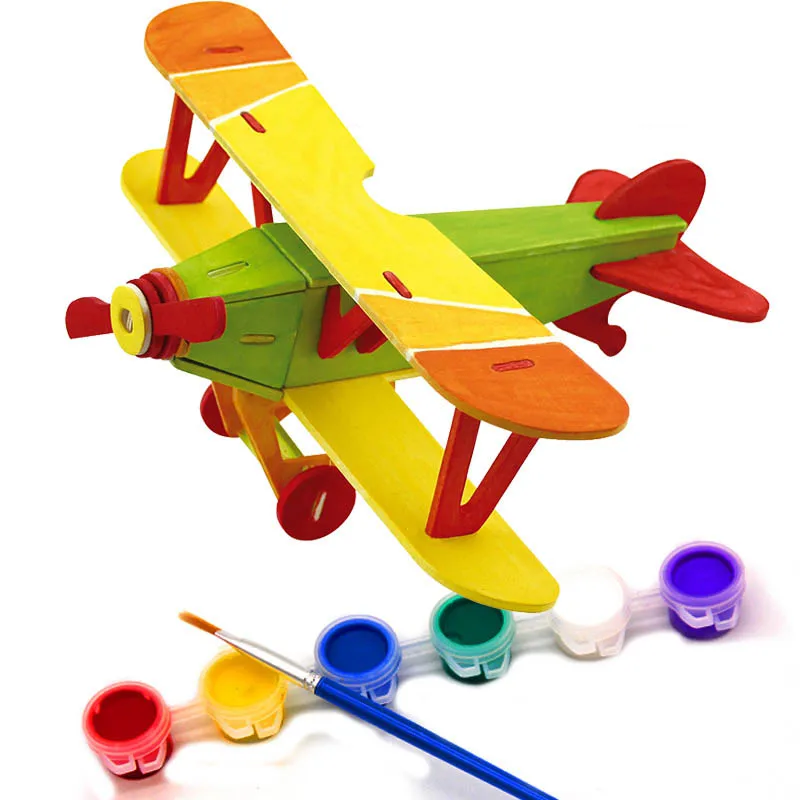 DIY 3D деревянная головоломка для детей головоломки детские игрушки деревянные машины грузовик животные пазлы Игрушки Обучающие Модели Строительные наборы для детей
