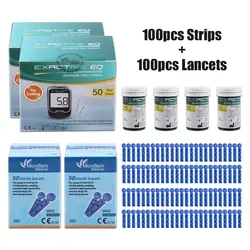 50/100/200/300/400/500 Pcs Glucometer Strip Test Without Puncture Glucometer Test Strips Medical Diabetic Products Ketone Meter
